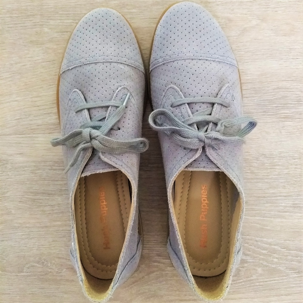 Women's Grey Suede Hush Puppies Aiden Clever -8.5W
